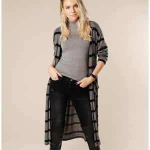 Long grey and black cardigan!